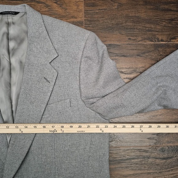 Neiman Marcus Mens Lined Cashmere Two Button Blazer Sport Coat Jacket Light Gray - Picture 8 of 15